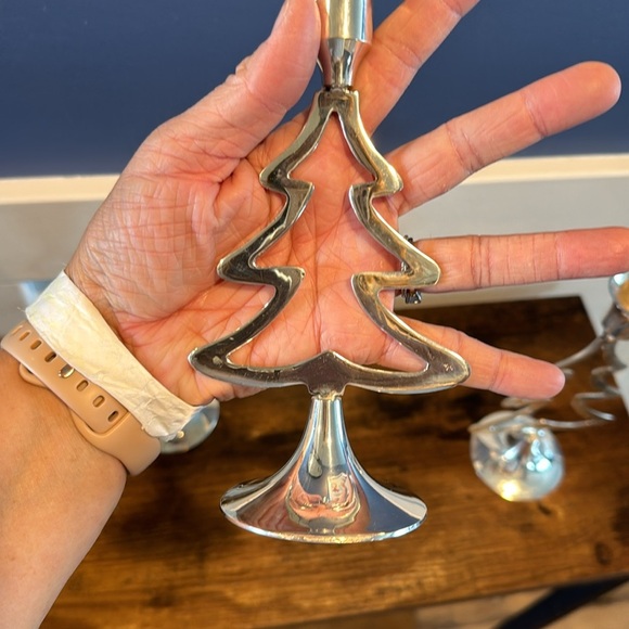 Vintage 1995 International Silver Co. set of 3 silverplated tree candlesticks - Picture 8 of 11